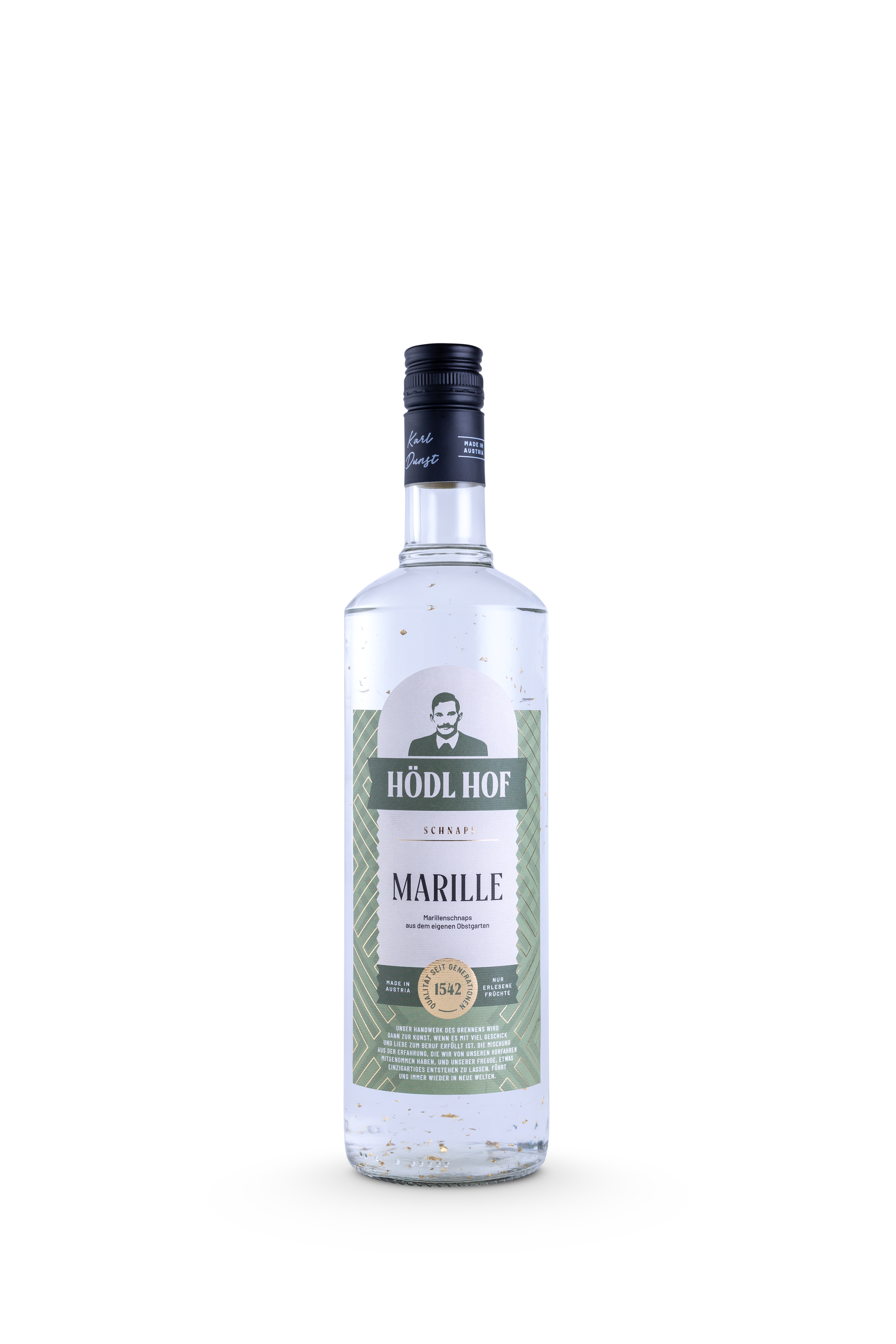 Hödl Hof Marille Schnaps | 38% Vol. | 1,0l | mit echtem Blattgold (Limitiert auf 60 Stück)